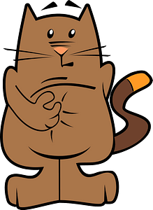 Cartoon hungry cat