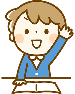 Boy with raised hand