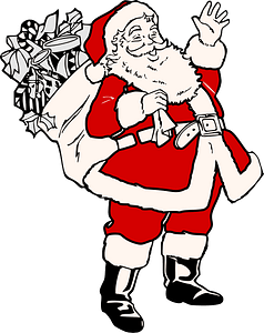 Vintage Christmas Poster Santa