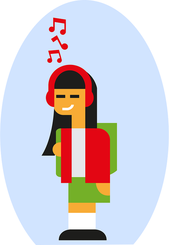 Girl Listening to Music