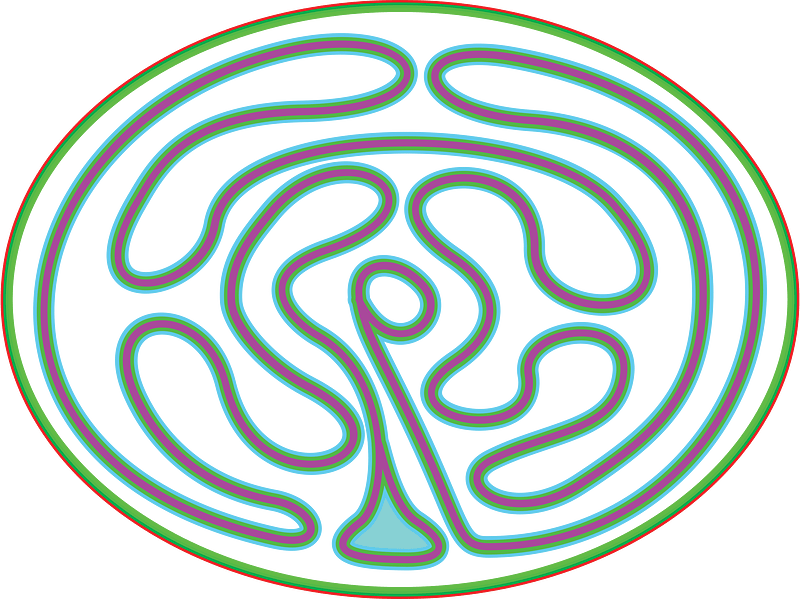 Hand drawn meditation labyrinth