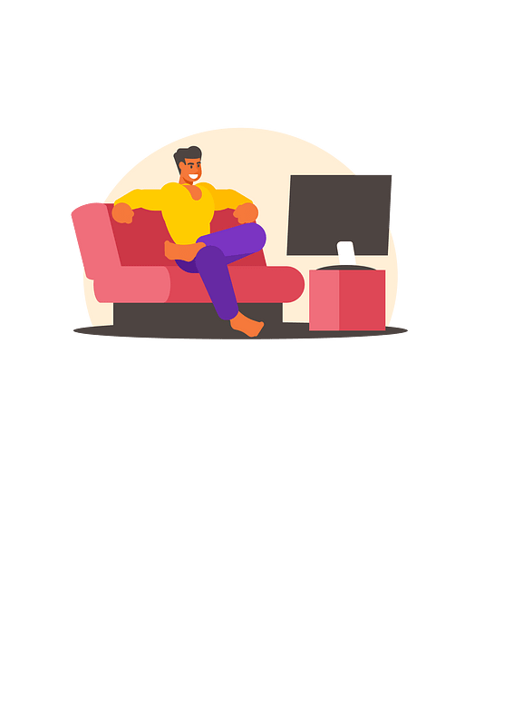 Man watching tv vector