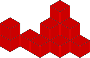 A pile of red cubes