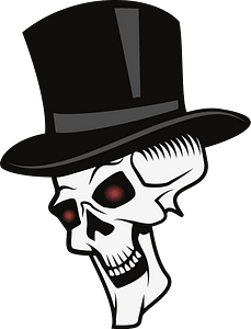 Creepy Skull with Red Eyes
