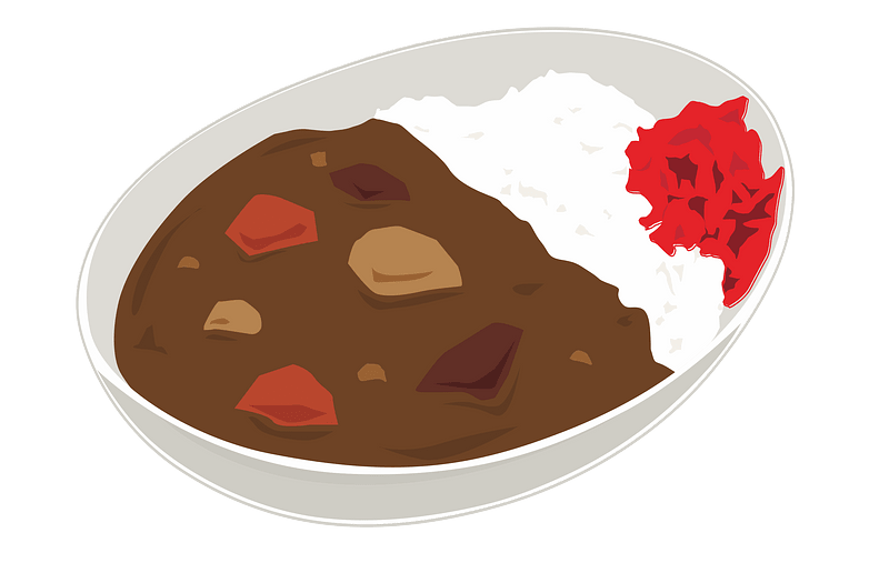 Japanese Curry and Rice Isolated
