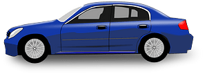 Blue Sedan Car