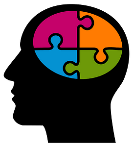 Man Head Silhouette with puzzle brain