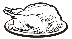 Turkey on Platter BW