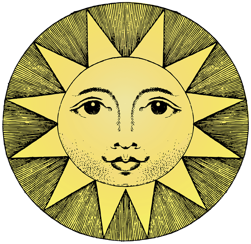 Vintage Smiling Sun
