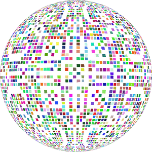 Vintage Flourish Mosaic Design Sphere Colorful