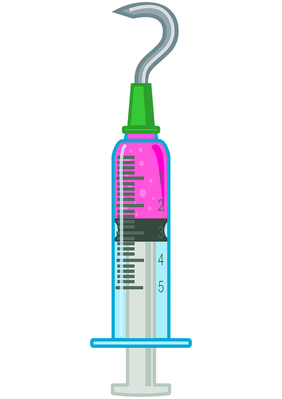 Question mark syringe