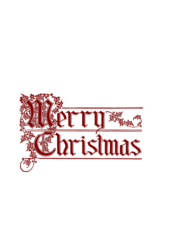 Vintage ornate Merry Christmas 
