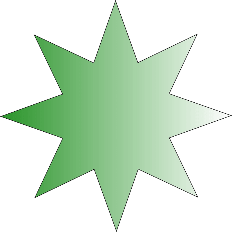 8 point star green