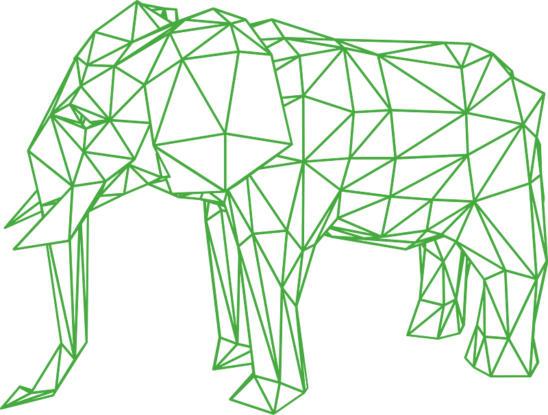 Elephant Low Poly - Green Remix