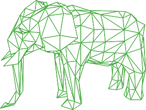 Elephant Low Poly - Green Remix