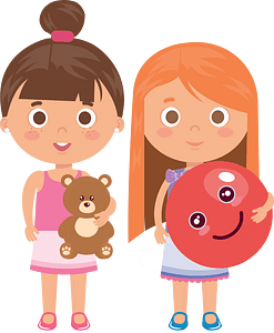 Two Little Girls With Toys
