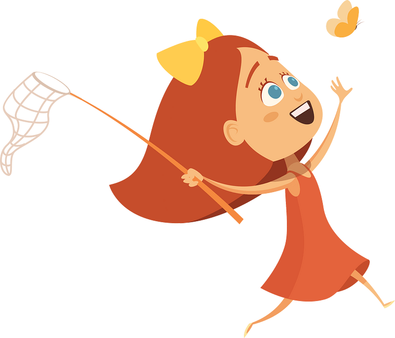 Girl Chasing Butterfly