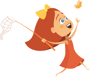 Girl Chasing Butterfly