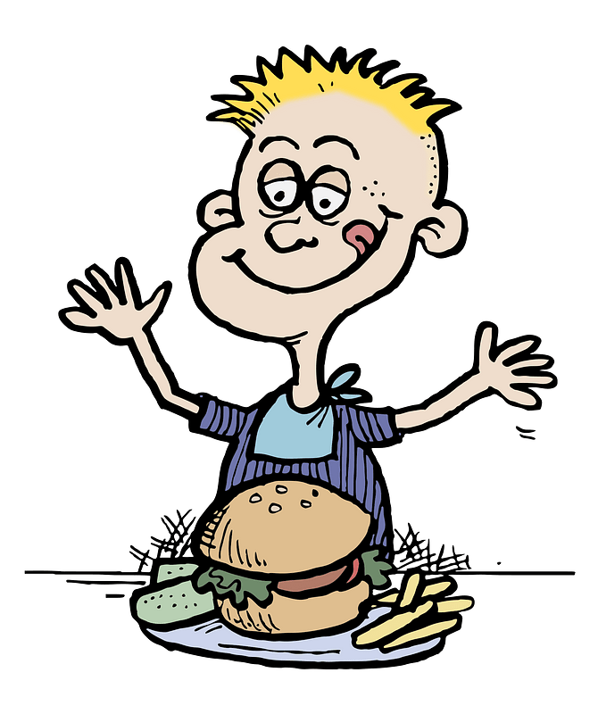 A Boy Eating a Hamburger - Colour Remix