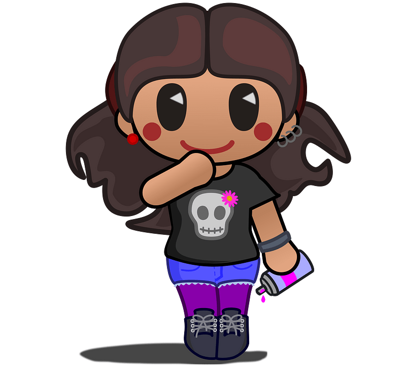 Punk rocker girl with spray can