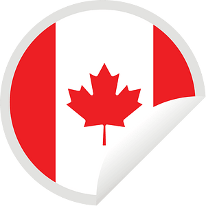 Canadian flag sticker