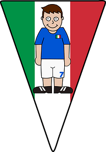 Pennant Soccerplayer Italy 2021
