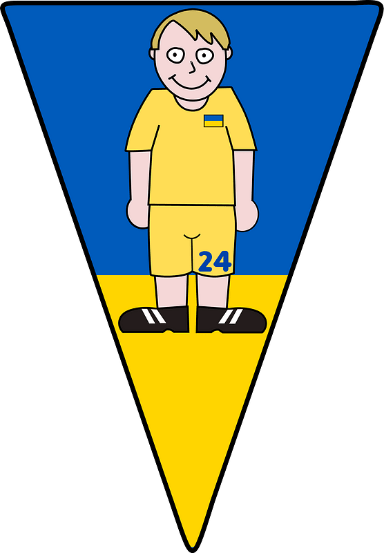 Pennant Soccerplayer Ukraine 2021