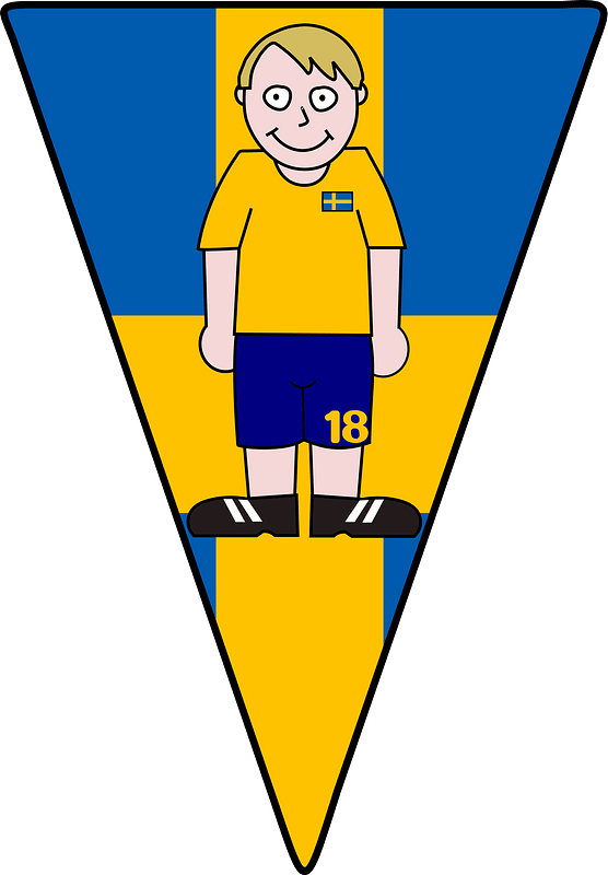 Pennant Soccerplayer Sweden 2021