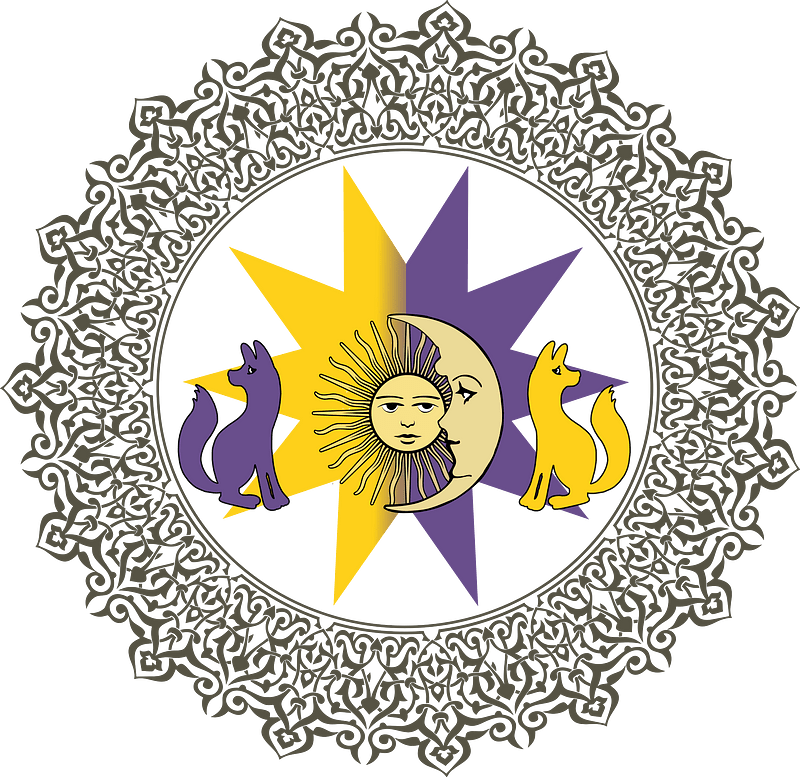 Mystical Fox Moon Sun