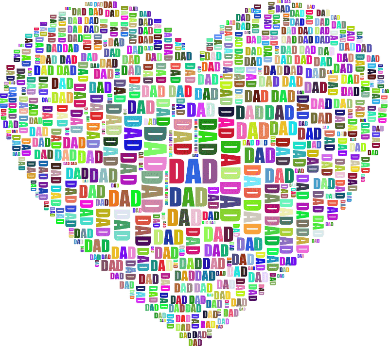 Dad Heart Colorful