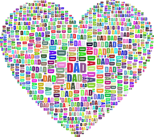 Dad Heart Colorful
