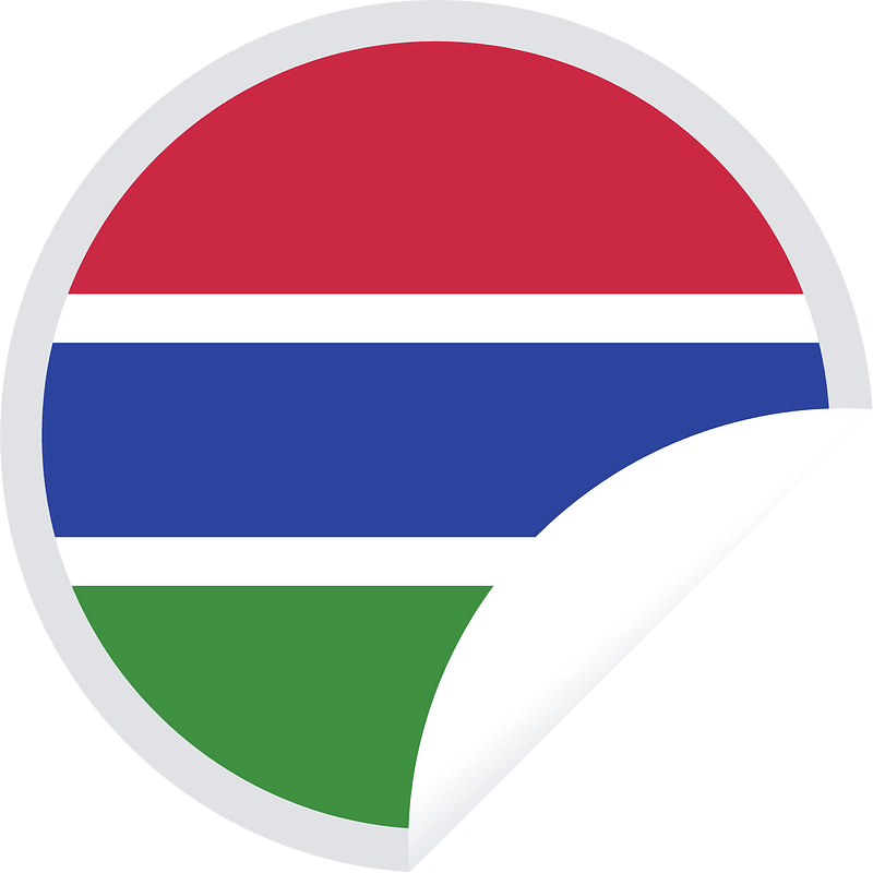 Gambia flag round sticker