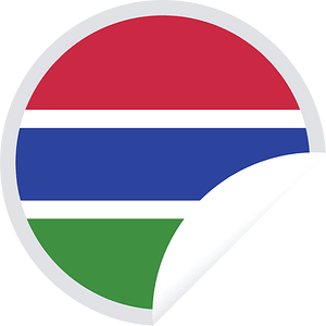 Gambia flag round sticker