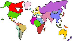 Abstract Inaccurate World Map