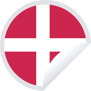 Danish flag peeling sticker