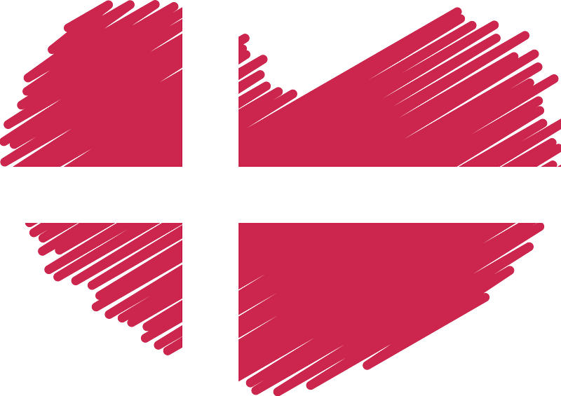 Danish flag heart