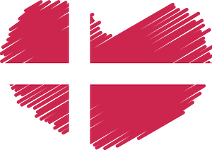 Danish flag heart