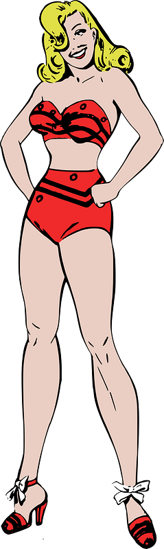 Swimsuit hero pose