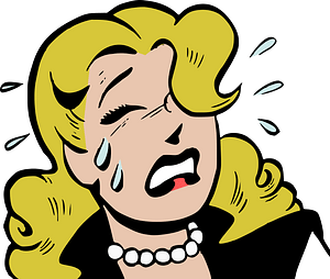 Crying comic woman
