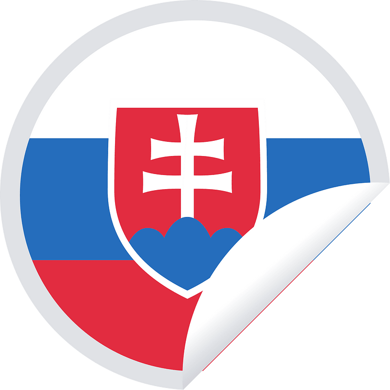 Slovakia flag in a round sticker