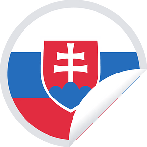 Slovakia flag in a round sticker
