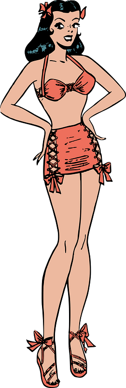 Retro swimsuit model