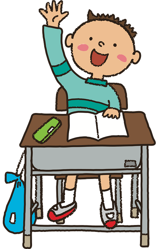 Raised hand student