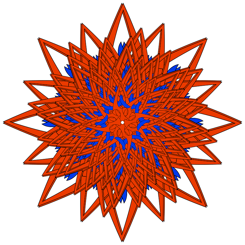 Red and Blue Kruhotvar with Scaling