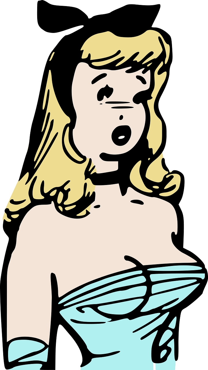 Retro comic blonde girl