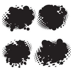 Halftone black ink grunge