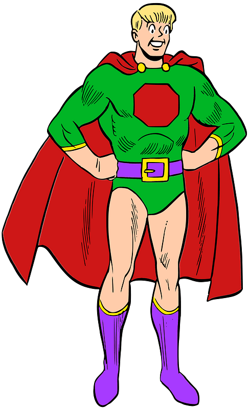 young man dressed as a superhero