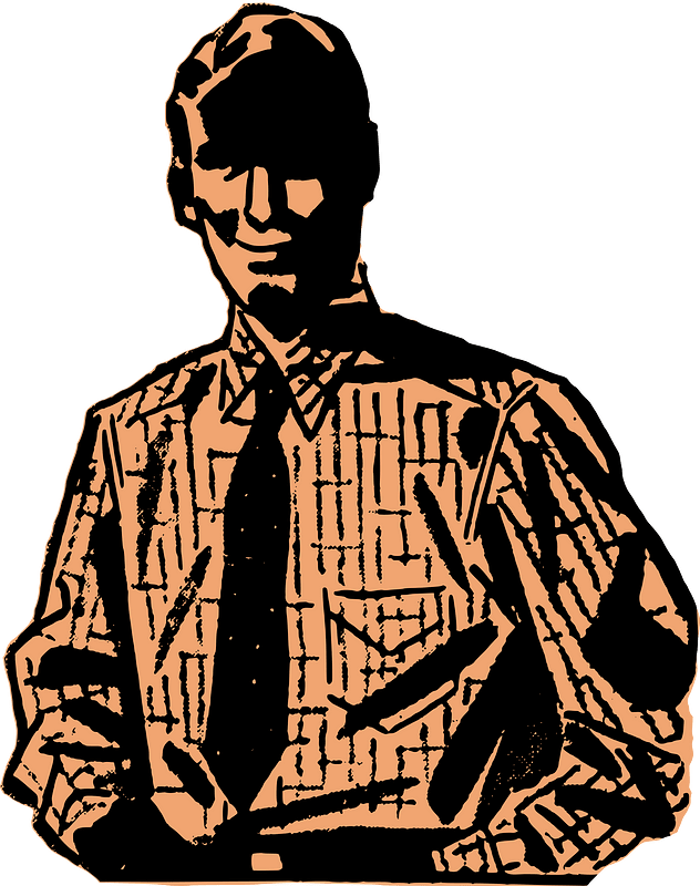 Retro Orange Man in a Suit