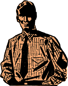 Retro Orange Man in a Suit
