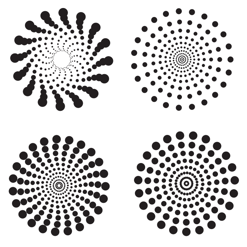 Retro decorations with dots